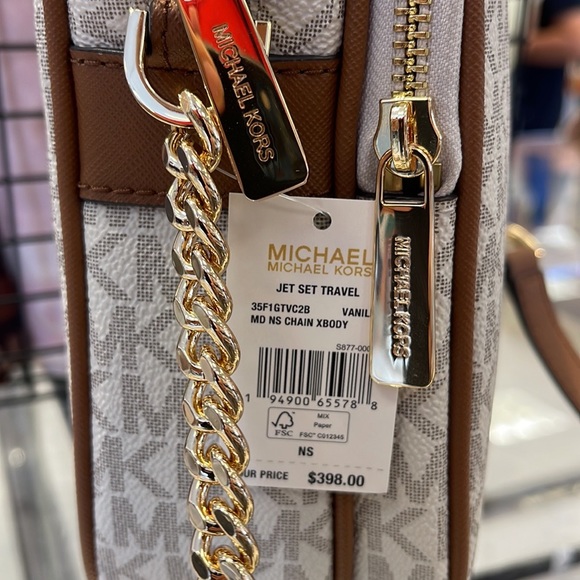 MICHAEL KORS  Jet Set Travel Medium Logo Crossbody Flight Bag # 35F1GTVC2B NWT - Picture 12 of 16